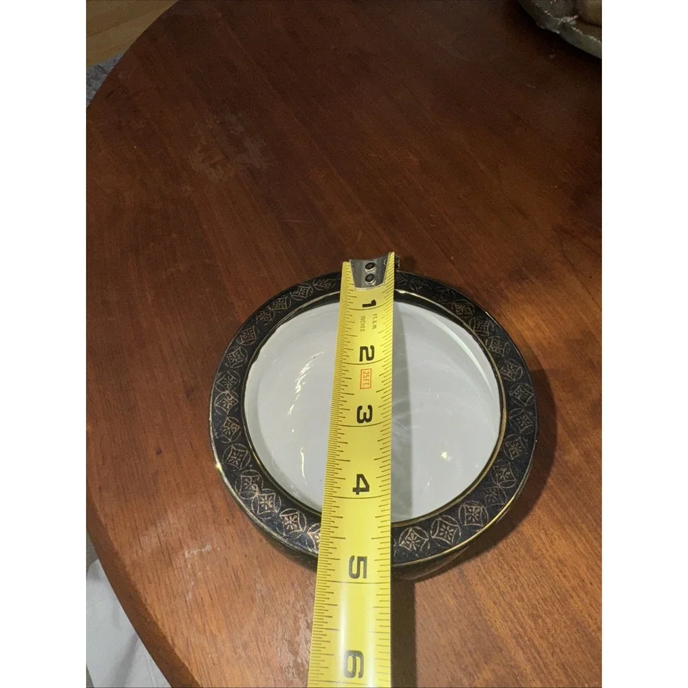 Vintage Lemax Gold‎ Black Bowl Vase Decorative Piece RARE OLA50